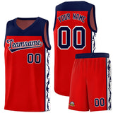Custom Red Side Pattern Sports Uniform Basketball Jersey
