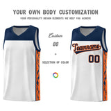 Custom White Side Pattern Sports Uniform Basketball Jersey