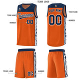 Custom Orange Side Pattern Sports Uniform Basketball Jersey
