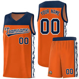 Custom Orange Side Pattern Sports Uniform Basketball Jersey