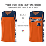 Custom Orange Side Pattern Sports Uniform Basketball Jersey