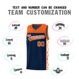 Custom Navy Side Pattern Sports Uniform Basketball Jersey