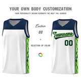 Custom White Side Pattern Sports Uniform Basketball Jersey