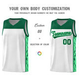 Custom White Side Pattern Sports Uniform Basketball Jersey