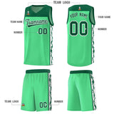 Custom Bright Green Side Pattern Sports Uniform Basketball Jersey