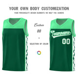 Custom Kelly Green Side Pattern Sports Uniform Basketball Jersey