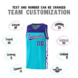 Custom Sky Blue Side Pattern Sports Uniform Basketball Jersey
