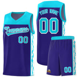 Custom Royal Side Pattern Sports Uniform Basketball Jersey