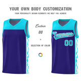 Custom Royal Side Pattern Sports Uniform Basketball Jersey
