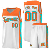 Custom White Side Pattern Sports Uniform Basketball Jersey