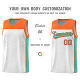 Custom White Side Pattern Sports Uniform Basketball Jersey