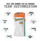 Custom White Side Pattern Sports Uniform Basketball Jersey