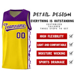Custom Gold Side Pattern Sports Uniform Basketball Jersey