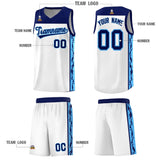 Custom White Side Pattern Sports Uniform Basketball Jersey