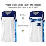 Custom White Side Pattern Sports Uniform Basketball Jersey