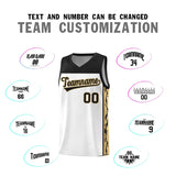 Custom White Side Pattern Sports Uniform Basketball Jersey