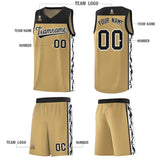 Custom Light Brown Side Pattern Sports Uniform Basketball Jersey