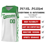 Custom White Side Pattern Sports Uniform Basketball Jersey