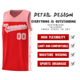 Custom Red Side Pattern Sports Uniform Basketball Jersey