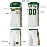 Custom White Side Pattern Sports Uniform Basketball Jersey