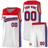 Custom White Side Pattern Sports Uniform Basketball Jersey