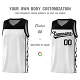Custom White Side Pattern Sports Uniform Basketball Jersey