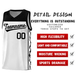Custom White Side Pattern Sports Uniform Basketball Jersey