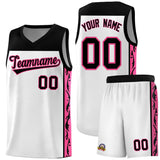 Custom White Side Pattern Sports Uniform Basketball Jersey