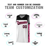 Custom White Side Pattern Sports Uniform Basketball Jersey