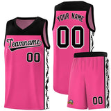 Custom Pink Side Pattern Sports Uniform Basketball Jersey