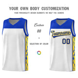 Custom White Side Pattern Sports Uniform Basketball Jersey