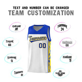 Custom White Side Pattern Sports Uniform Basketball Jersey
