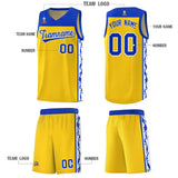 Custom Gold Side Pattern Sports Uniform Basketball Jersey