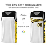 Custom White Side Pattern Sports Uniform Basketball Jersey