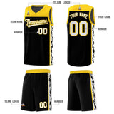 Custom Black Side Pattern Sports Uniform Basketball Jersey