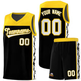 Custom Black Side Pattern Sports Uniform Basketball Jersey