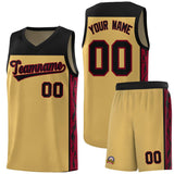 Custom Old Gold Side Pattern Sports Uniform Basketball Jersey