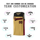 Custom Old Gold Side Pattern Sports Uniform Basketball Jersey