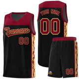 Custom Black Side Pattern Sports Uniform Basketball Jersey