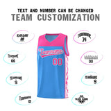 Custom Light Blue Side Pattern Sports Uniform Basketball Jersey