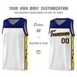 Custom White Side Pattern Sports Uniform Basketball Jersey