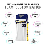 Custom White Side Pattern Sports Uniform Basketball Jersey