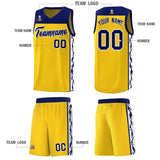 Custom Gold Side Pattern Sports Uniform Basketball Jersey