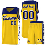 Custom Gold Side Pattern Sports Uniform Basketball Jersey