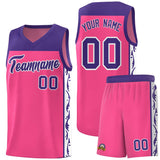 Custom Pink Side Pattern Sports Uniform Basketball Jersey
