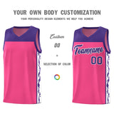 Custom Pink Side Pattern Sports Uniform Basketball Jersey