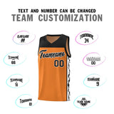 Custom Gold Orange Side Pattern Sports Uniform Basketball Jersey