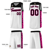 Custom White Side Pattern Sports Uniform Basketball Jersey