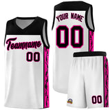 Custom White Side Pattern Sports Uniform Basketball Jersey