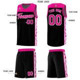 Custom Black Side Pattern Sports Uniform Basketball Jersey